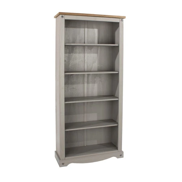 Corona Tall Bookcase, Grey 2 Corona Tall Bookcase, Grey - Image 2