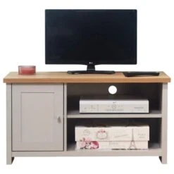 Lancaster Compact TV Unit, Grey And Oak For TVs Up To 42" -Furniture Sale Store 1000120461 alt01