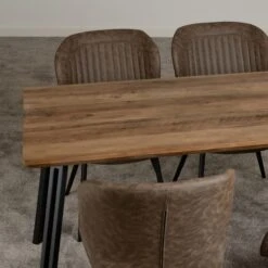 Quebec 4 Seater Rectangular Dining Table With 4 Chairs, Brown -Furniture Sale Store 1000169762 alt04
