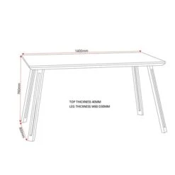 Quebec 4 Seater Rectangular Dining Table With 4 Chairs, Brown -Furniture Sale Store 1000169762 alt06