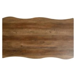 Quebec 4 Seater Wave Rectangular Dining Table With 4 Chairs, Brown -Furniture Sale Store 1000169764 alt05