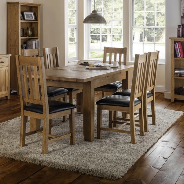 Astoria 4-6 Seater Rectangular Extendable Dining Table With 4 Chairs, Solid Oak 2 Astoria 4-6 Seater Rectangular Extendable Dining Table With 4 Chairs, Solid Oak - Image 2