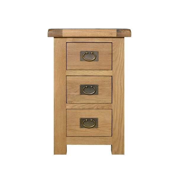 Aylesbury Wide 3 Drawer Bedside Table, Oak 1 Aylesbury Wide 3 Drawer Bedside Table, Oak