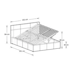 Side Lift Ottoman Bed, Faux Leather -Furniture Sale Store 30282765 alt09