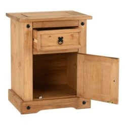 Corona 1 Drawer & 1 Door Bedside Table, Pine 12 Corona 1 Drawer & 1 Door Bedside Table, Pine -Furniture Sale Store 30359233 alt03