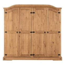 Corona 4 Door Wardrobe, Pine -Furniture Sale Store 30359259 alt02
