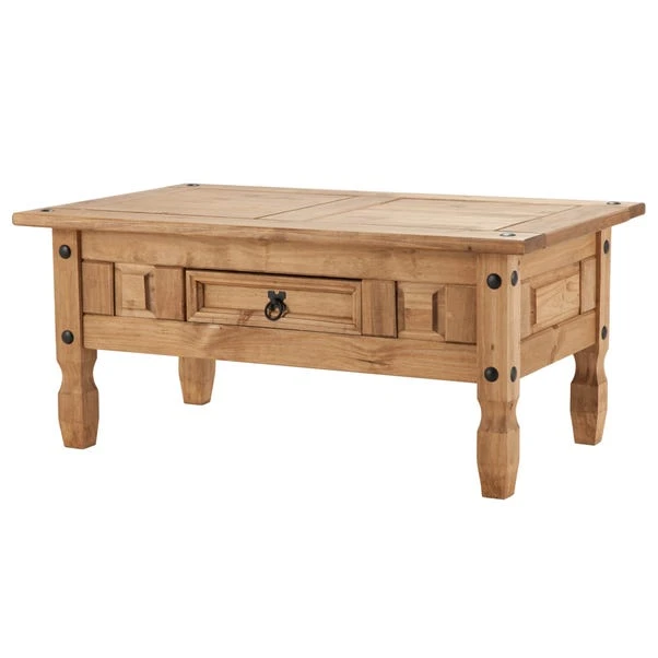 Corona Coffee Table With Drawer, Pine 1 Corona Coffee Table With Drawer, Pine