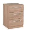 Harmony Holborn 3 Drawer Bedside Table, Light Wood