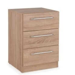 Harmony Holborn 3 Drawer Bedside Table, Light Wood