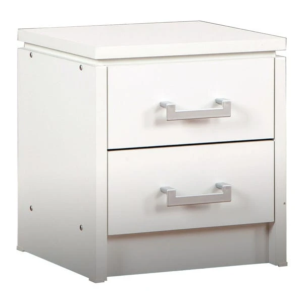 Charles 2 Drawer Bedside Table, White 1 Charles 2 Drawer Bedside Table, White