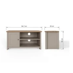 Lancaster Compact TV Unit, Grey And Oak For TVs Up To 42" -Furniture Sale Store 30592826 alt09