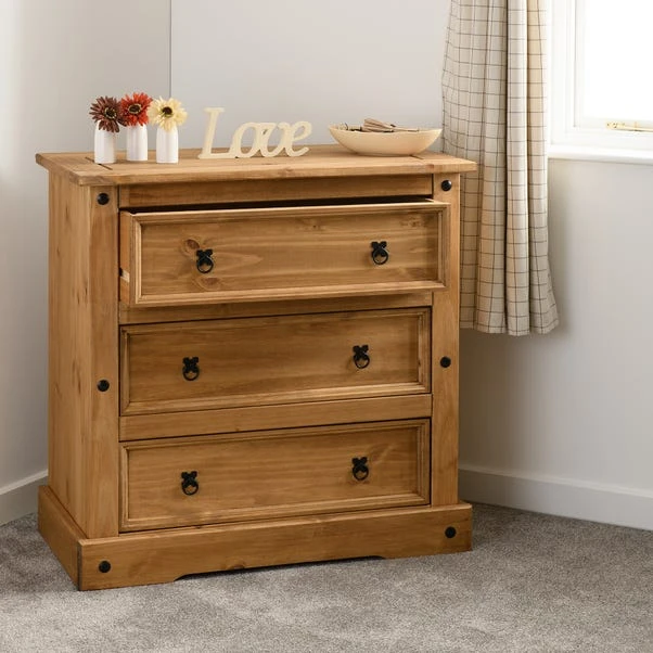 Corona 3 Drawer Chest, Pine 1 Corona 3 Drawer Chest, Pine