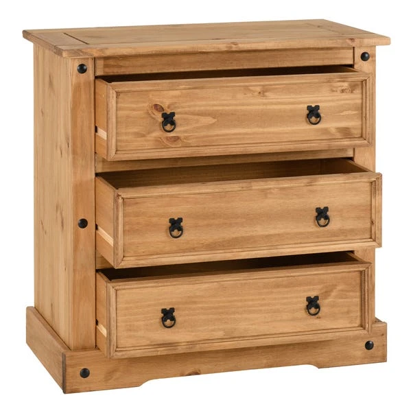 Corona 3 Drawer Chest, Pine 4 Corona 3 Drawer Chest, Pine - Image 4