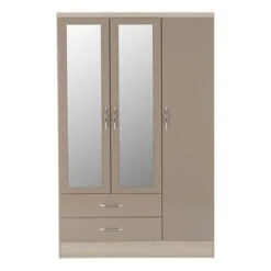 Nevada Triple 2 Drawer Wardrobe, Mirrored -Furniture Sale Store 30606999 alt02