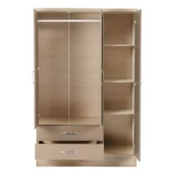 Nevada Triple 2 Drawer Wardrobe, Mirrored -Furniture Sale Store 30606999 alt03