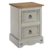 Core Corona 2 Drawer Bedside Table, Pine
