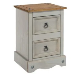 Core Corona 2 Drawer Bedside Table, Pine