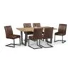 Brooklyn 6 Seater Rectangular Dining Table With 6 Chairs, Solid Oak