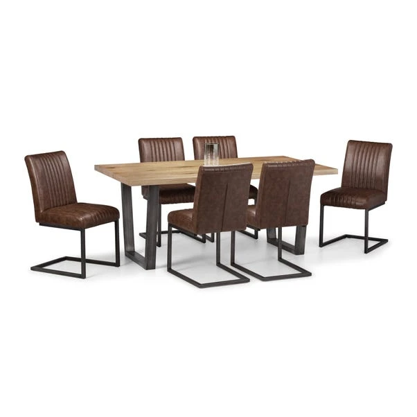 Brooklyn 6 Seater Rectangular Dining Table With 6 Chairs, Solid Oak 1 Brooklyn 6 Seater Rectangular Dining Table With 6 Chairs, Solid Oak