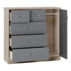 Nevada Small Single 5 Drawer Wardrobe -Furniture Sale Store 30694090 alt03