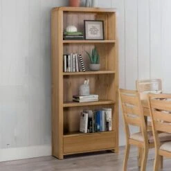 Curve Tall Bookcase, Oak