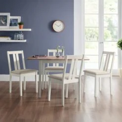 Rufford 4-6 Seater Square Extendable Dining Table With 4 Coast Chairs