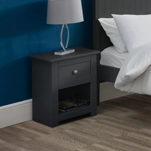 Radley 1 Drawer Bedside Table, Dark Grey & Pine 1 Radley 1 Drawer Bedside Table, Dark Grey & Pine