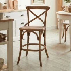 Emmie Counter Height Stool, Solid Oak