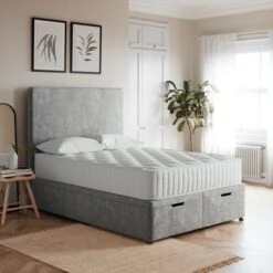 Luxury End Ottoman Bed Frame, Chenille -Furniture Sale Store 30790269