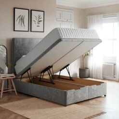 Luxury End Ottoman Bed Frame, Chenille -Furniture Sale Store 30790269 alt01