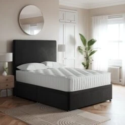 Luxury Side Ottoman Bed Frame, Velvet -Furniture Sale Store 30790290