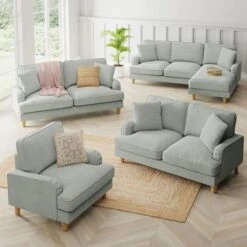 Beatrice Tonal Textured Weave 3 Seater Double Sofa Bed -Furniture Sale Store 30792407 alt07