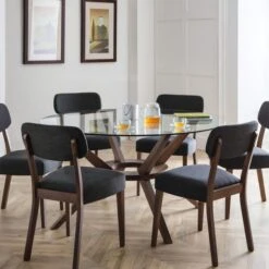 Chelsea 6 Seater Round Glass Top Dining Table