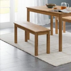 Coxmoor 2 Seater Dining Bench, Solid Oak, 90cm -Furniture Sale Store 30794204