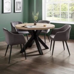 Hobart Set Of 2 Scalloped Dining Chairs, Grey Velvet -Furniture Sale Store 30794265 alt06