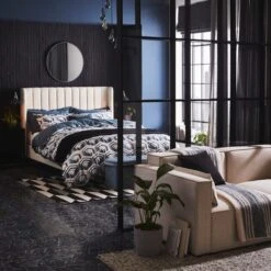 Alara Pleated Teddy Fabric Bed Frame -Furniture Sale Store 30800163 alt08