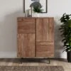 Fulton Tall 4 Door Small Cabinet, Pine