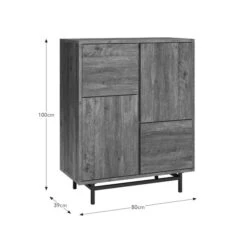 Fulton Tall 4 Door Small Cabinet, Pine -Furniture Sale Store 30803110 alt09