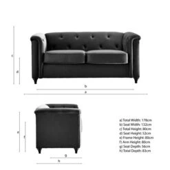 Chesterfield Opulent Velvet 2 Seater Sofa -Furniture Sale Store 30807992 alt09