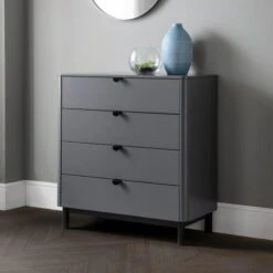 Chloe 4 Drawer Chest, Grey