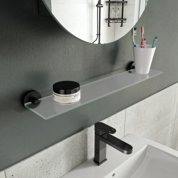 Epsom Flexi-FixTM Matt Black Glass Shelf 5 Epsom Flexi-FixTM Matt Black Glass Shelf - Image 5