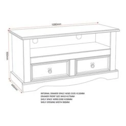 Corona 2 Drawer TV Unit For TVs Up To 42" -Furniture Sale Store 30817460 alt09
