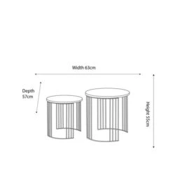 Pacific Atri Set Of 2 Nest Of Side Tables, Light Wood Effect -Furniture Sale Store 30821719 alt09