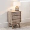 Pacific Kalmar 3 Drawer Bedside Table, Natural Acacia
