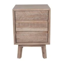Pacific Kalmar 3 Drawer Bedside Table, Natural Acacia -Furniture Sale Store 30821767 alt02