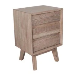 Pacific Kalmar 3 Drawer Bedside Table, Natural Acacia -Furniture Sale Store 30821767 alt03