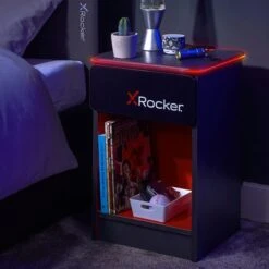 X Rocker Carbon Tek Bedside Table With Wireless Charging -Furniture Sale Store 30822316