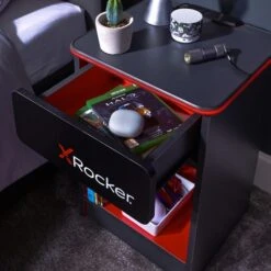 X Rocker Carbon Tek Bedside Table With Wireless Charging -Furniture Sale Store 30822316 alt03