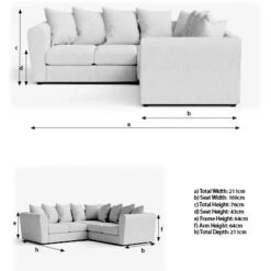 Blake Curved Arm Soft Texture Large Corner Sofa -Furniture Sale Store 30828635 alt09