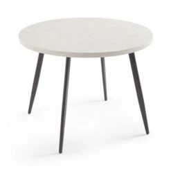 Zuri 4 Seater Round Dining Table, Concrete Effect -Furniture Sale Store 30829513 alt03